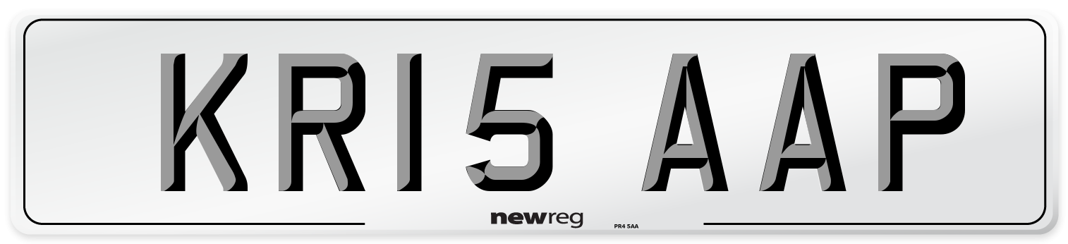 KR15 AAP Number Plate from New Reg